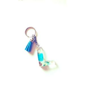 Monogram Resin Personalized letter L keychain